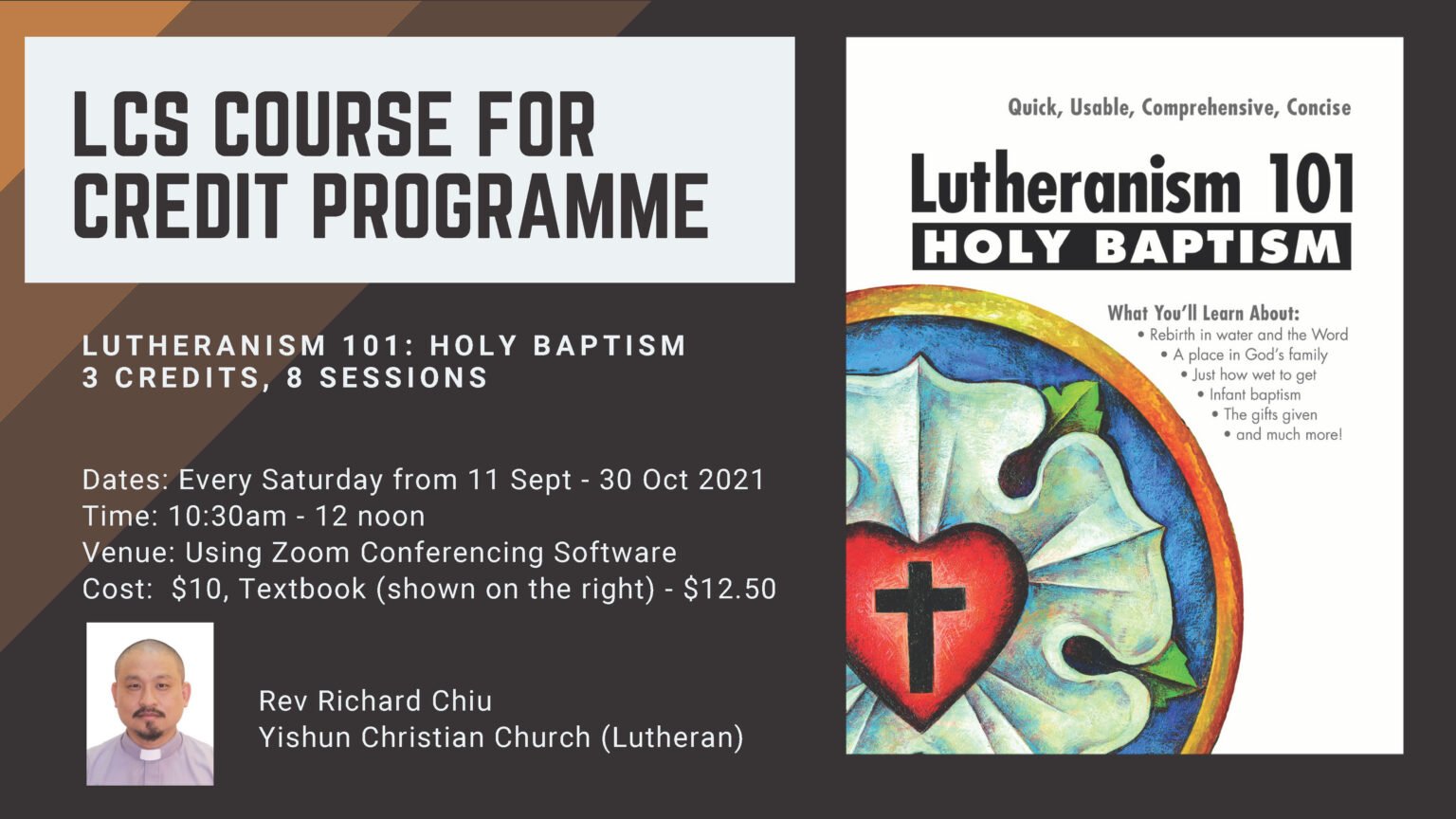 Lutheranism 101 Holy Baptism (course) Jurong Christian Church